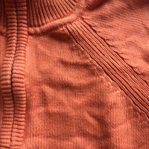 VTG Bill Blass Men Sweater Chunky Medium Orange Cotton Half Zip Long Sleeve - Picture 13 of 13